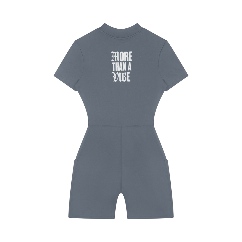 Women's Quarter-Zip Short Sleeve Romper