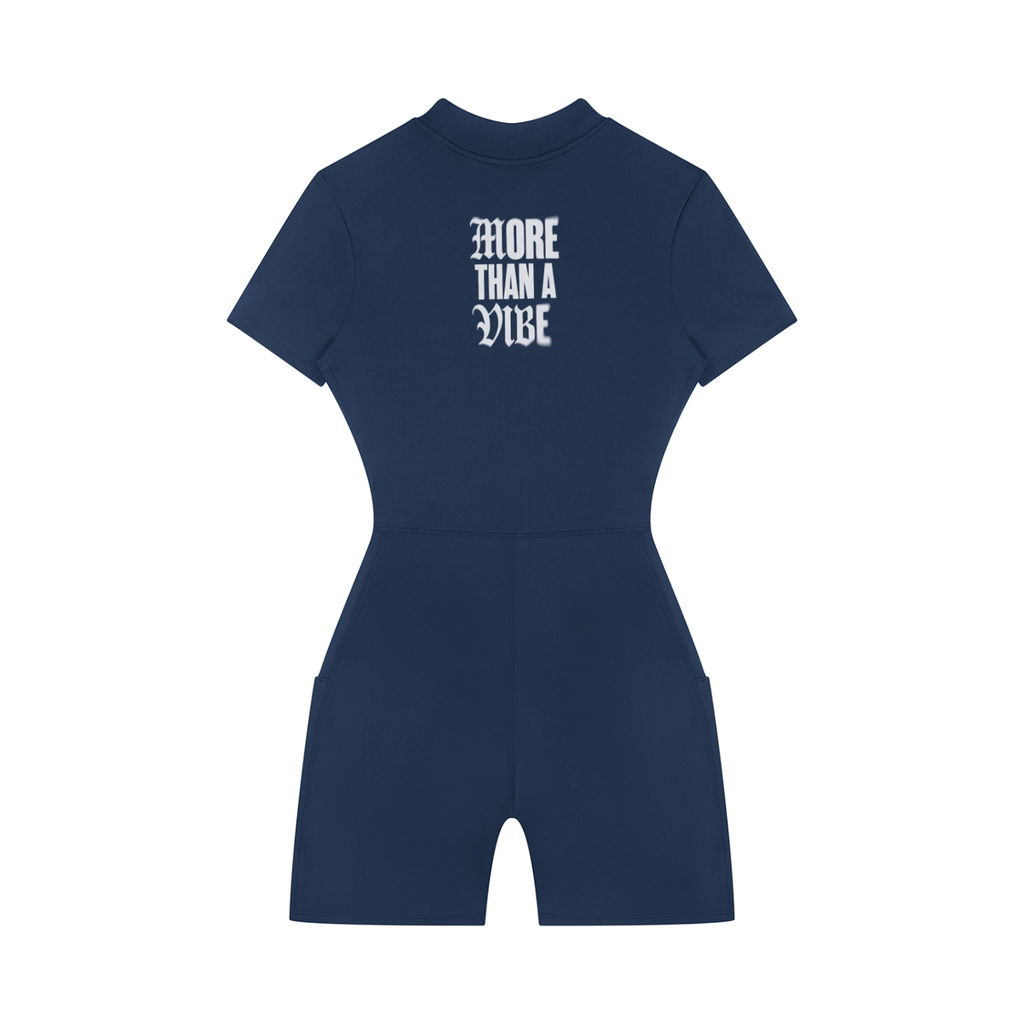 Women's Quarter-Zip Short Sleeve Romper