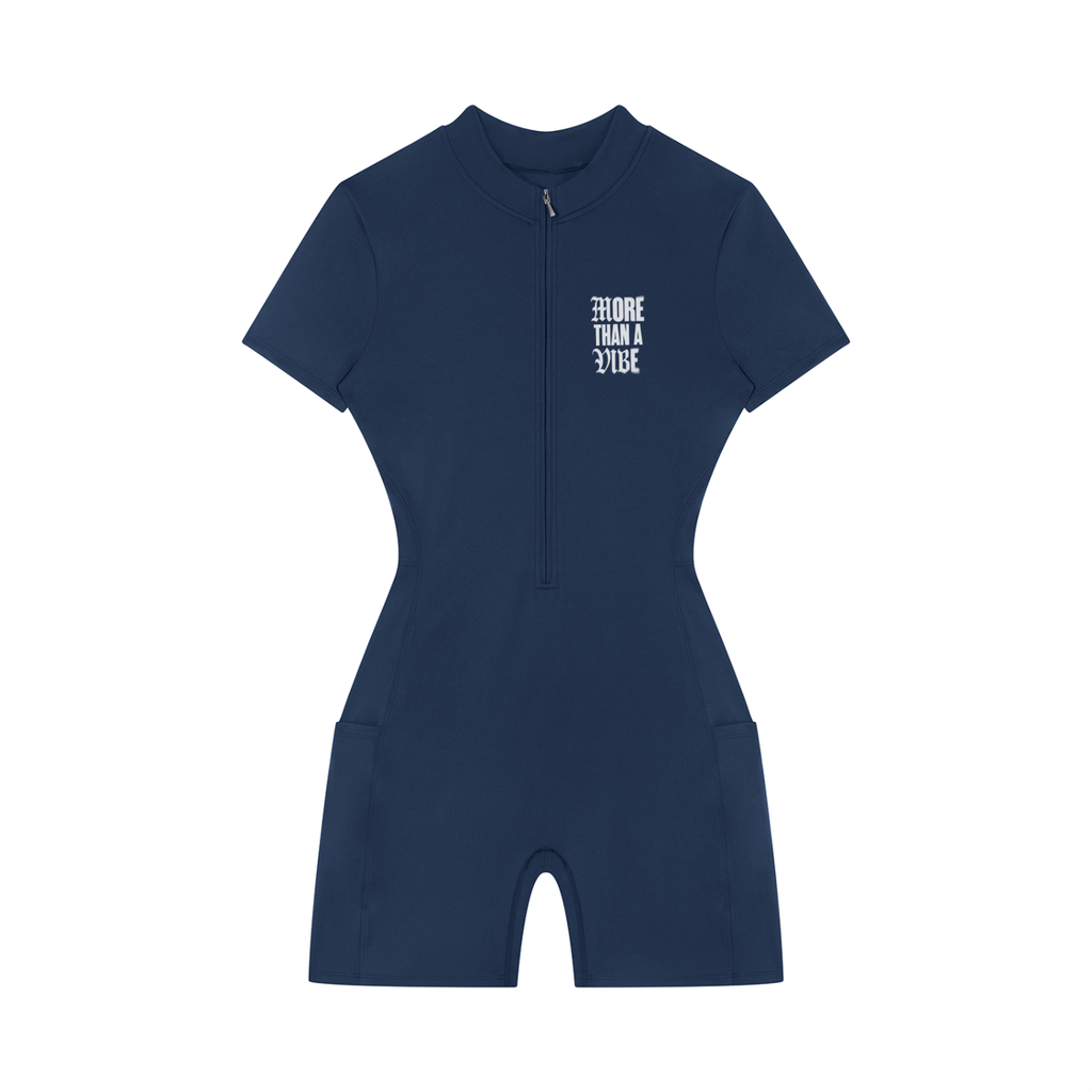 Women's Quarter-Zip Short Sleeve Romper