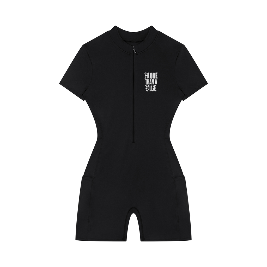 Women's Quarter-Zip Short Sleeve Romper
