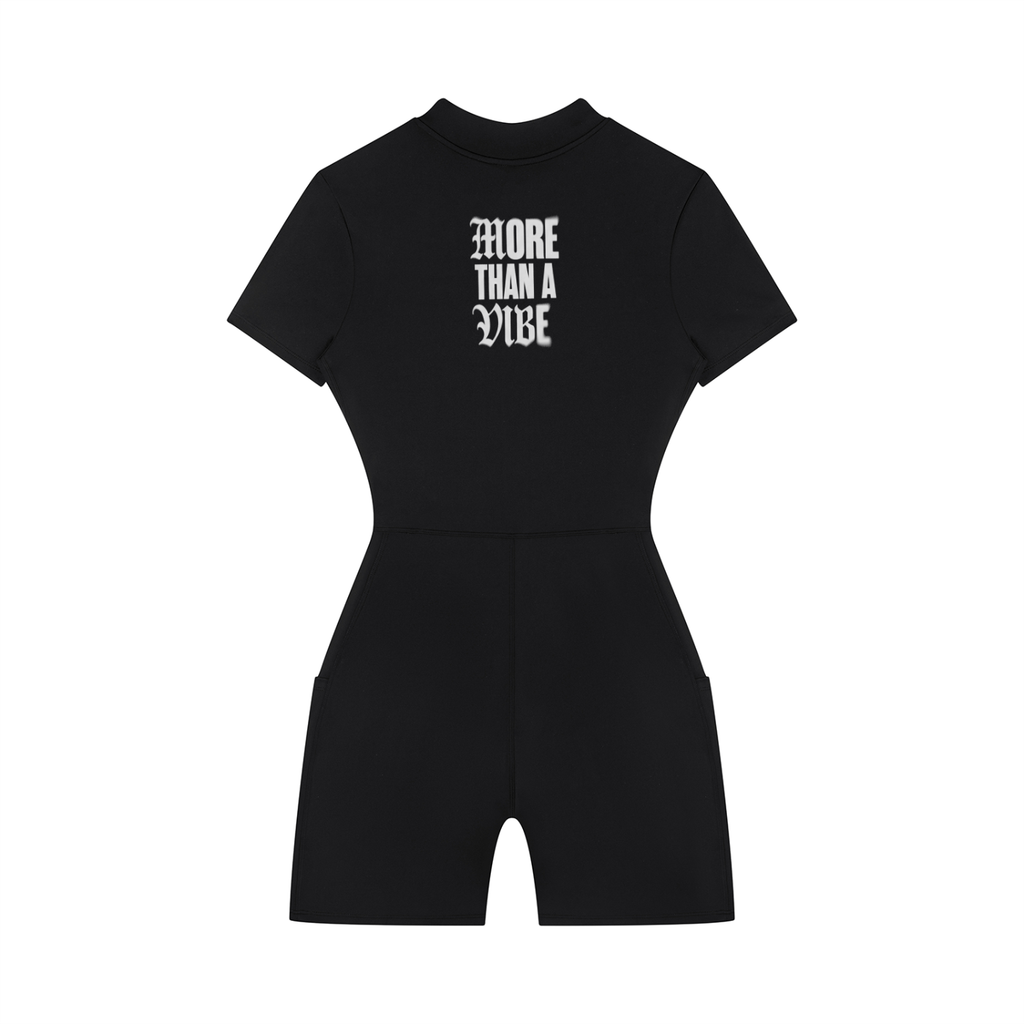 Women's Quarter-Zip Short Sleeve Romper