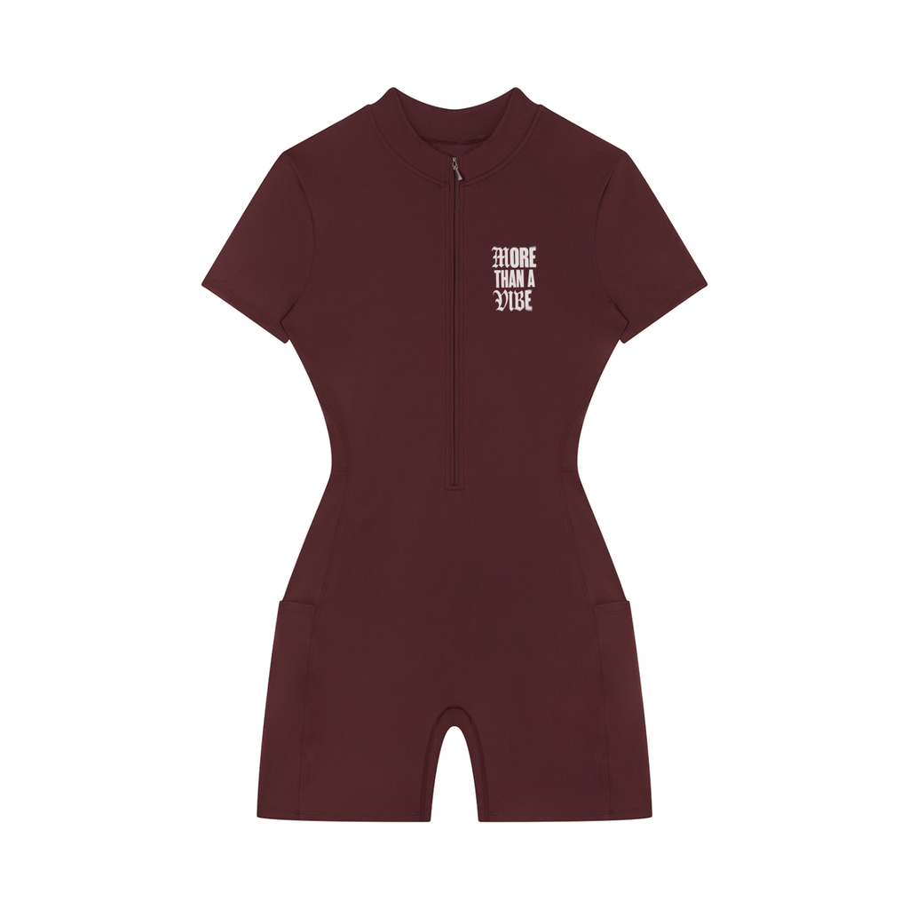 Women's Quarter-Zip Short Sleeve Romper